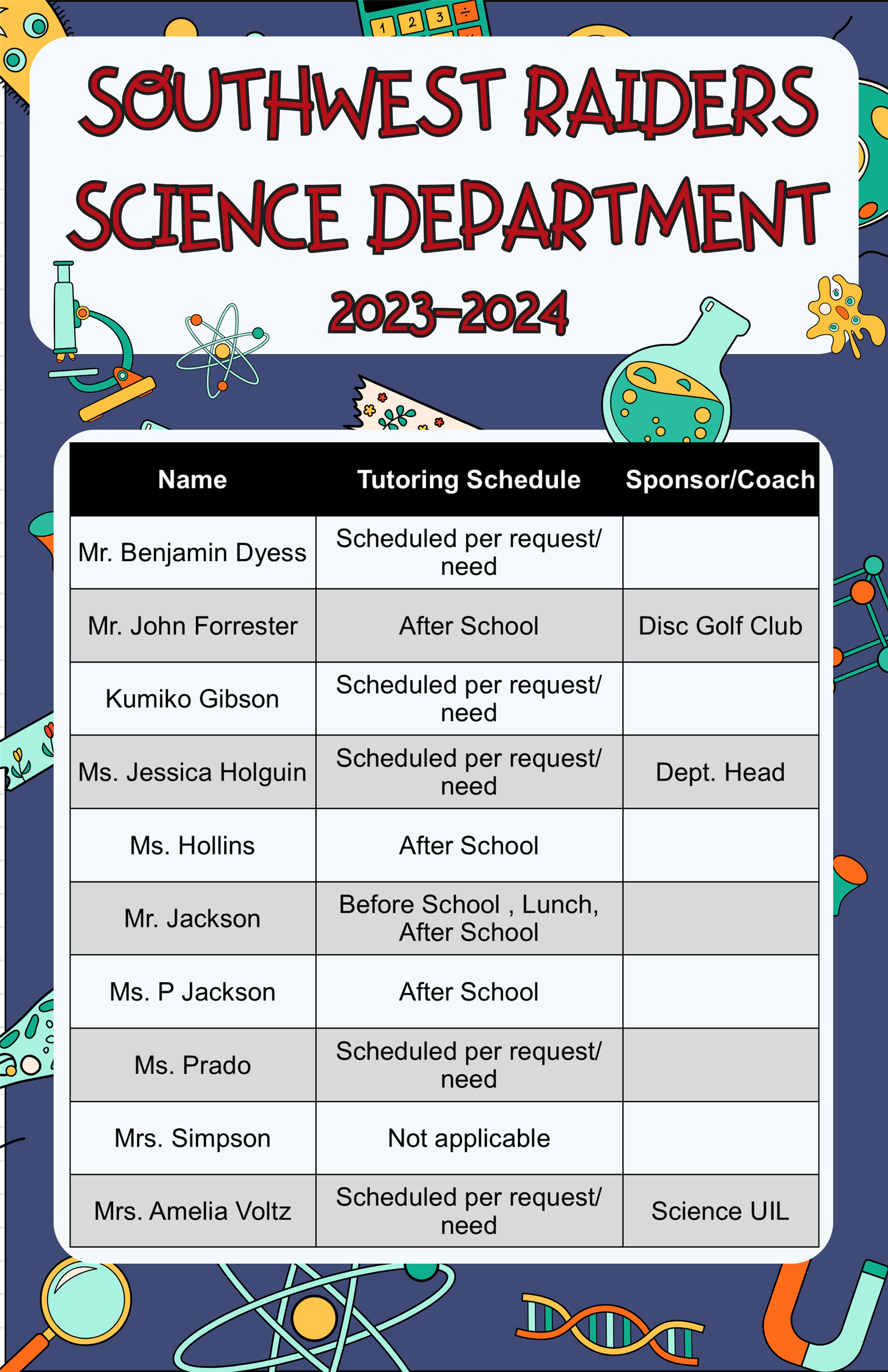 Science Dept Flyer